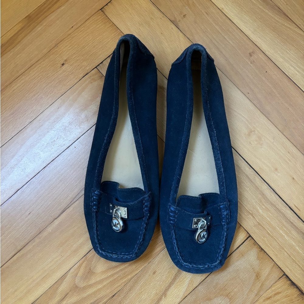 Michael Kors Navy Suede Loafers